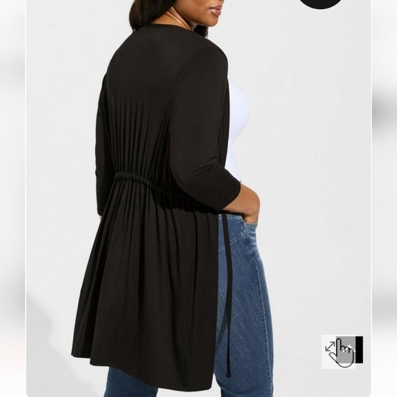 🆕️🖤 3X BLACK SUPER SOFT CARDIGAN - FRONT TIE WITH 3/4 SLEEVE🖤 - Picture 4 of 5